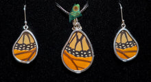 Monarch Butterfly Wings Pendant & Earrings Set